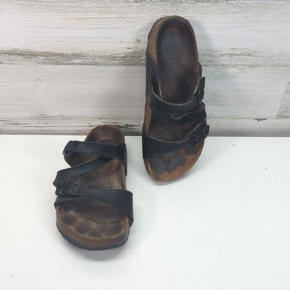 Birkenstock Womens Salina Black Birko-Flor Strappy Slide Sandals‎ EU 36 US 5